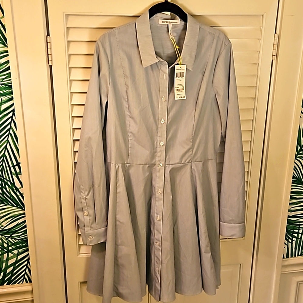 NWT BCBG Shirt Dress Flare 12